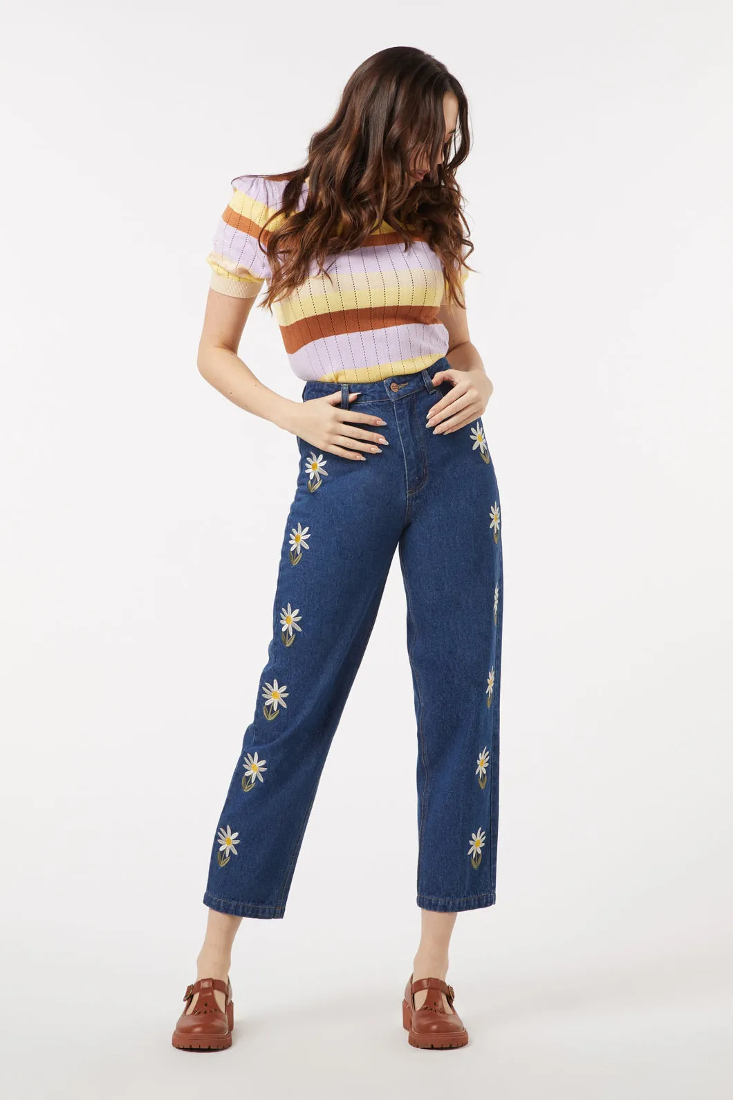 Daisy Embroidered Jean sold by Princess Highway