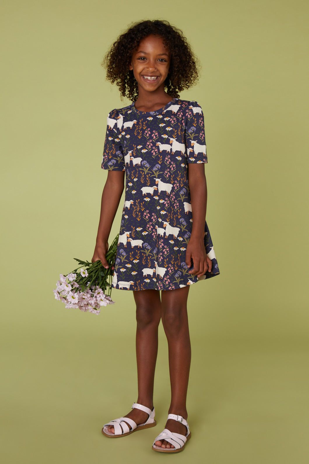 Sheep And Floral Kids Jersey Dress sold by Princess Highway