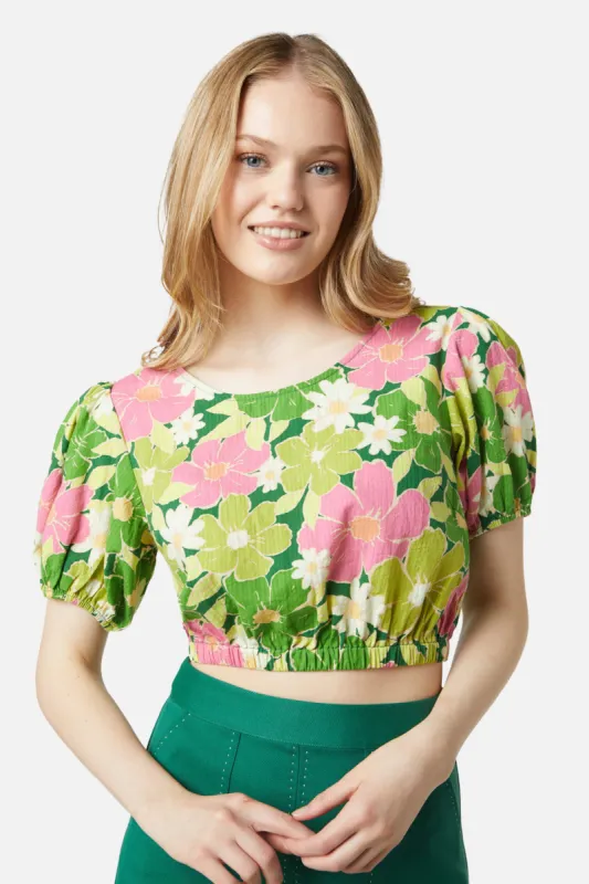 Edie Floral Cropped Top sold by Princess Highway