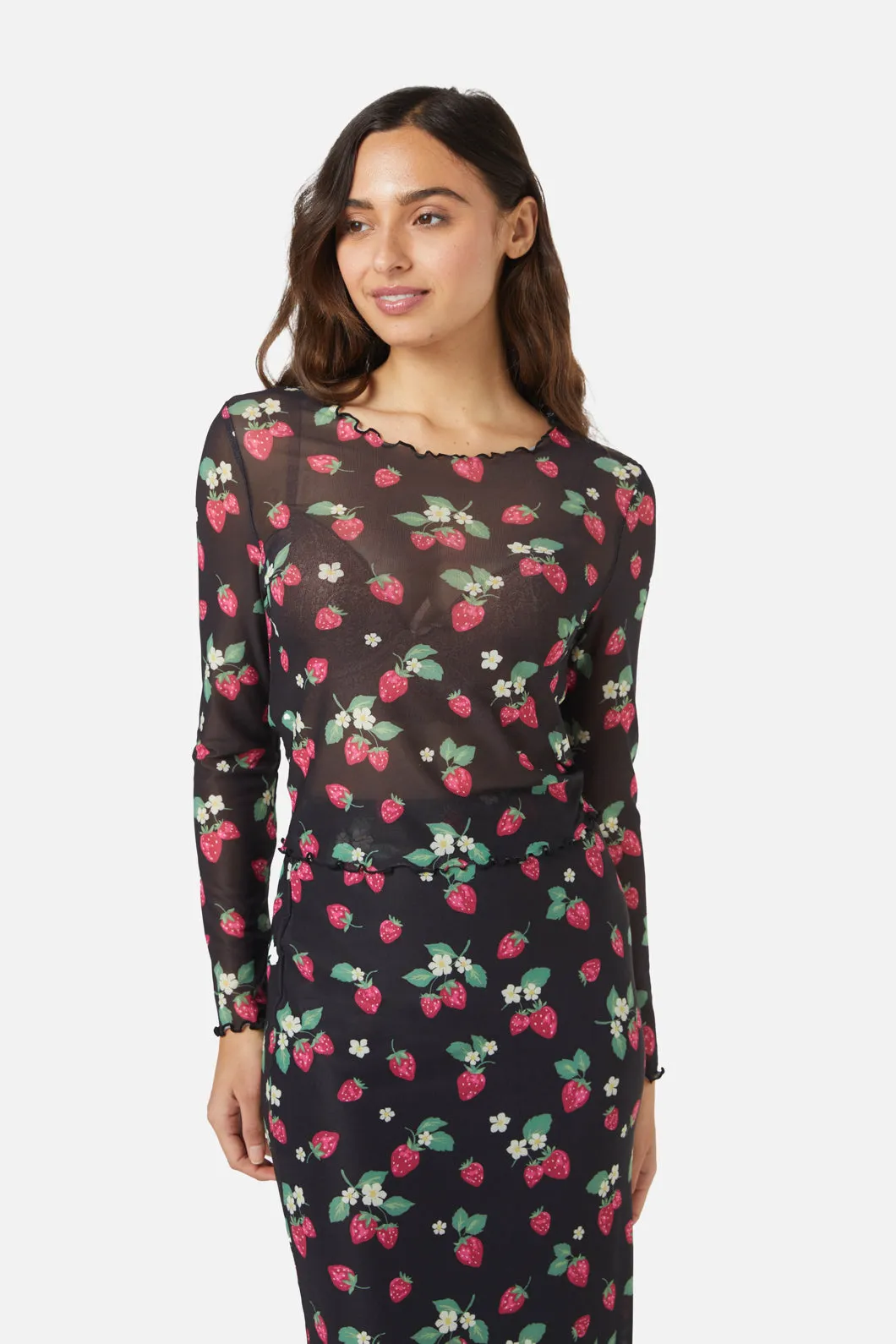 Strawberry Mesh Top sold by Princess Highway
