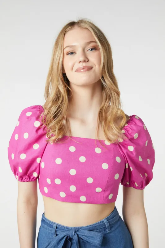 Lucy Polka Dot Crop Top sold by Princess Highway