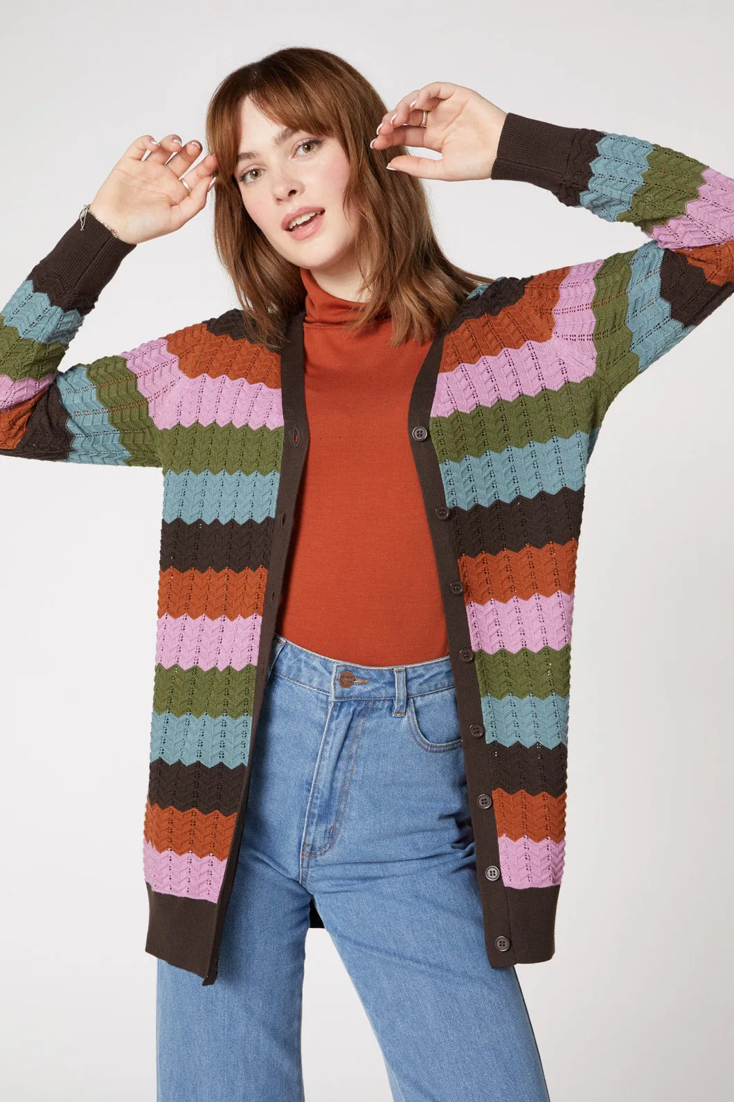 Chloe Stripe Cardi sold by Princess Highway