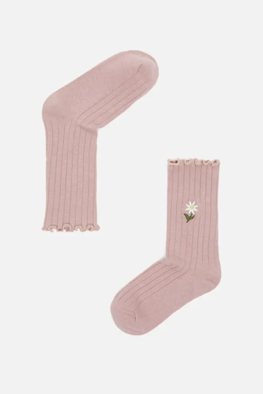 Classic Emb Daisy Socks sold by Princess Highway