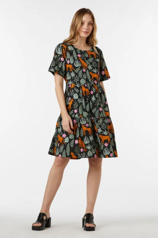Lovely Leopards Tier Smock Dress sold by Princess Highway