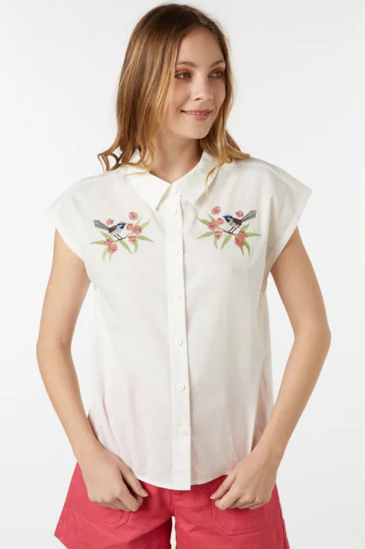 Fairy Wren Embroidered Blouse made by Princess Highway