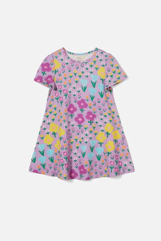 Scandi Flower Kids Jersey Dress sold by Princess Highway