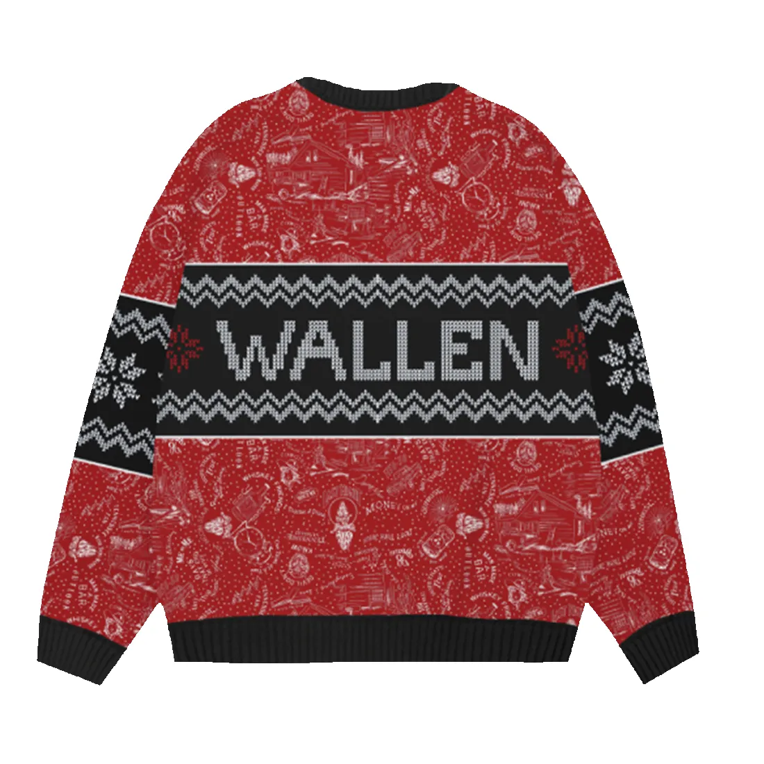 Red Knit Morgan Wallen Christmas Sweater sold by Morgan Wallen product image thumbnail 2