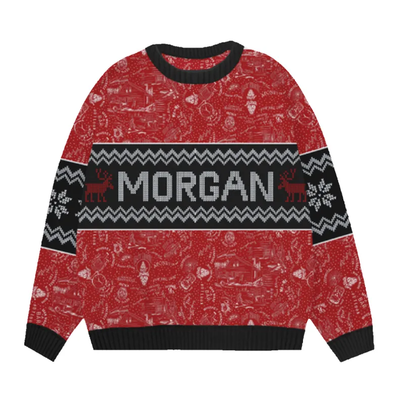 Red Knit Morgan Wallen Christmas Sweater sold by Morgan Wallen