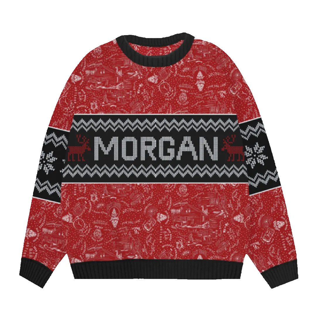 Red Knit Morgan Wallen Christmas Sweater sold by Morgan Wallen