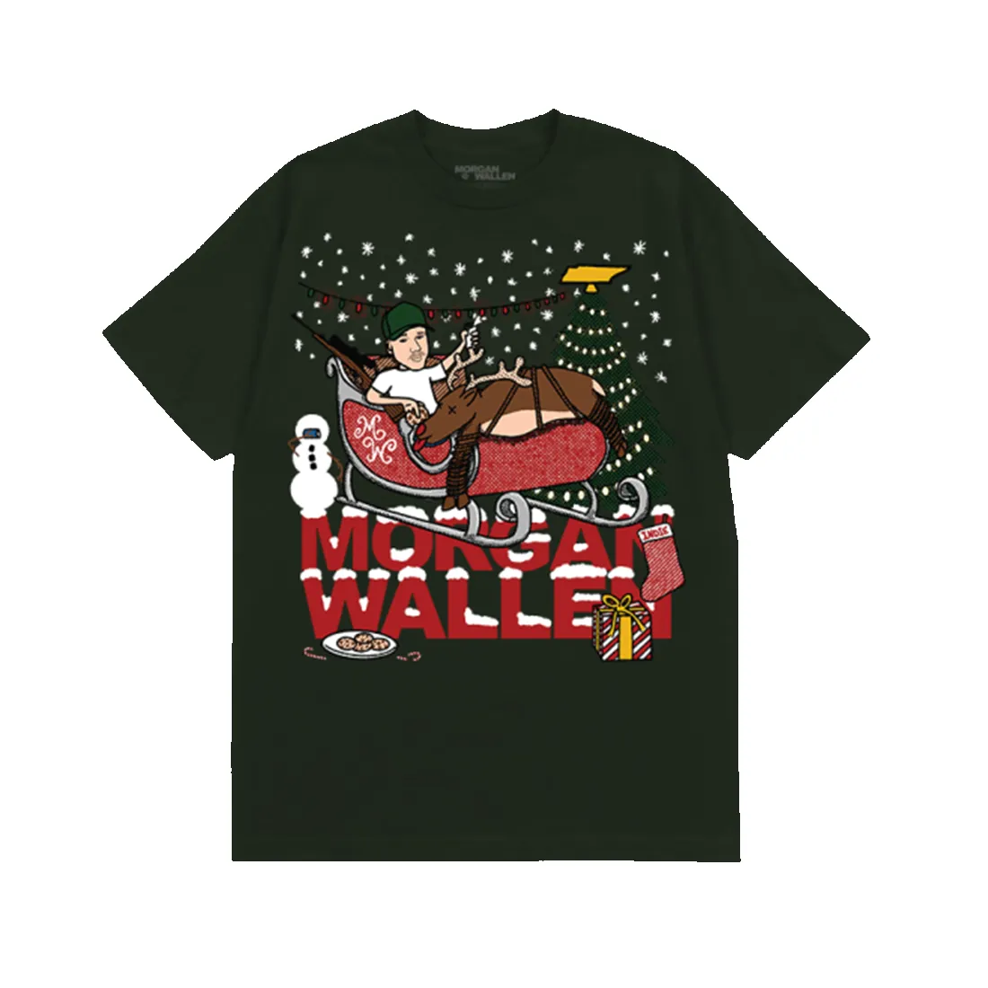 Reindeer Sleigh T-Shirt sold by Morgan Wallen