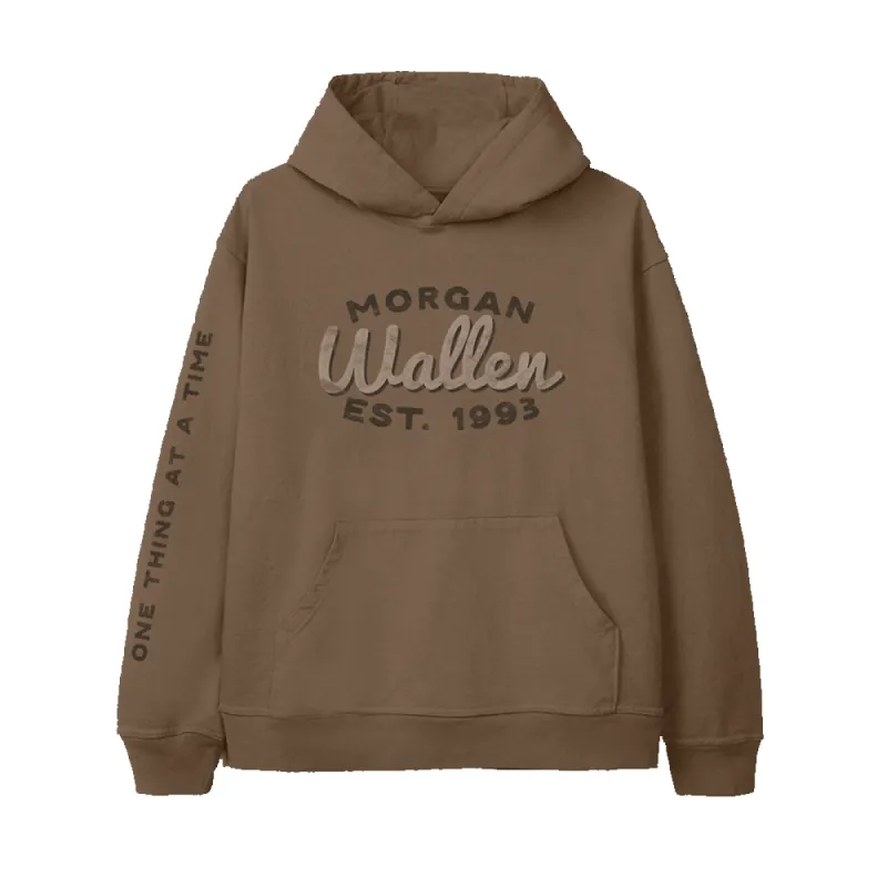 One Thing At A Time Brown Hoodie sold by Morgan Wallen