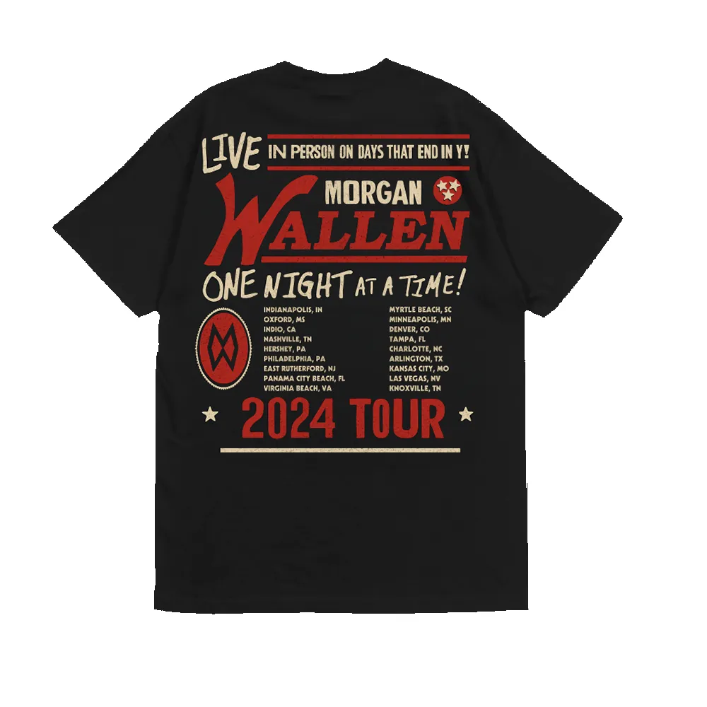 One Night At A Time Tour T-Shirt sold by Morgan Wallen product image thumbnail 2