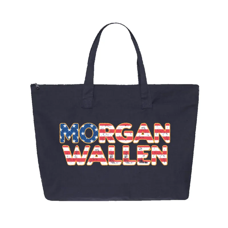MORGAN WALLEN FLAG NAVY TOTE made by Morgan Wallen