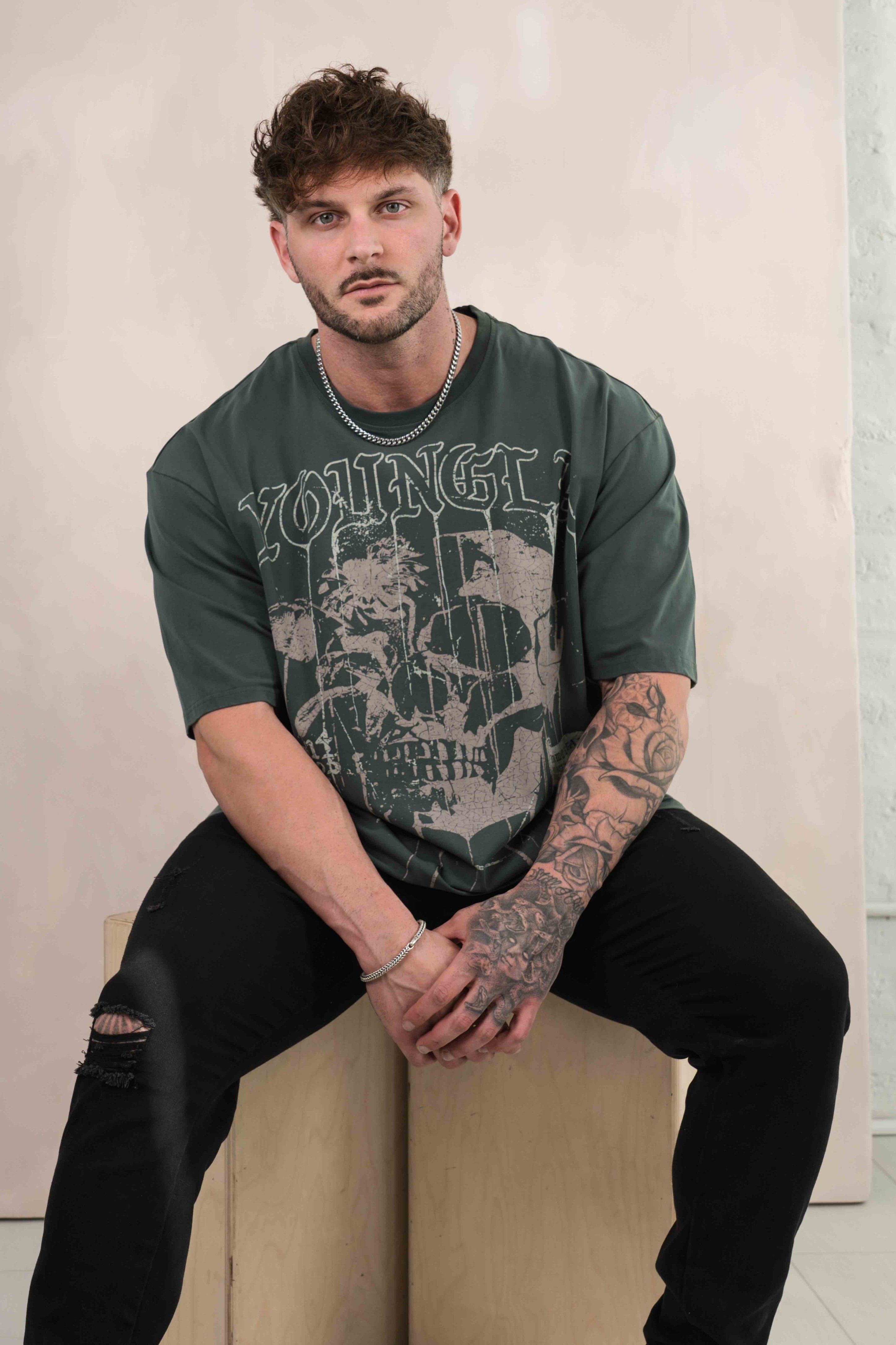 4116 - Floral Skull Tees sold by YoungLA product image thumbnail 4