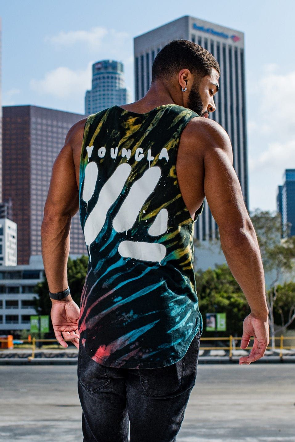 321 Tie Dye Bloc Cut Off Tanks sold by YoungLA product image thumbnail 3