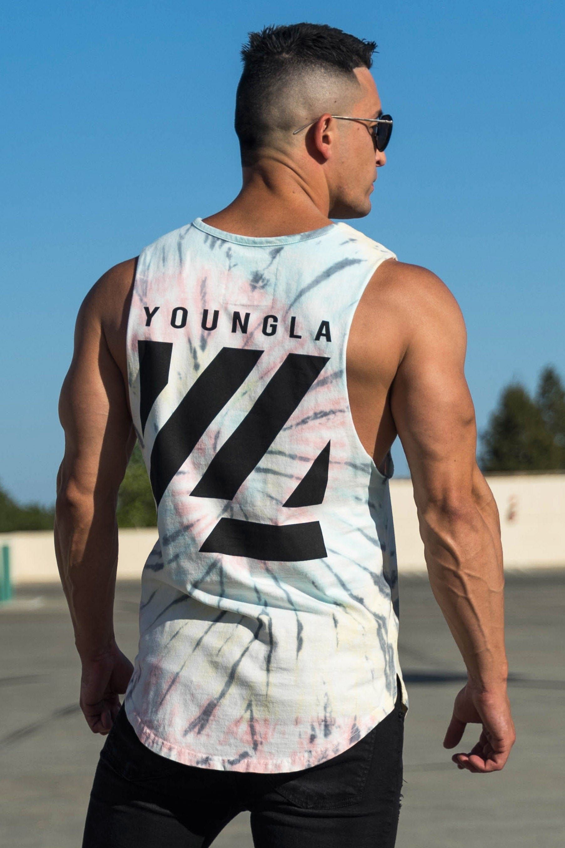 321 Tie Dye Bloc Cut Off Tanks sold by YoungLA