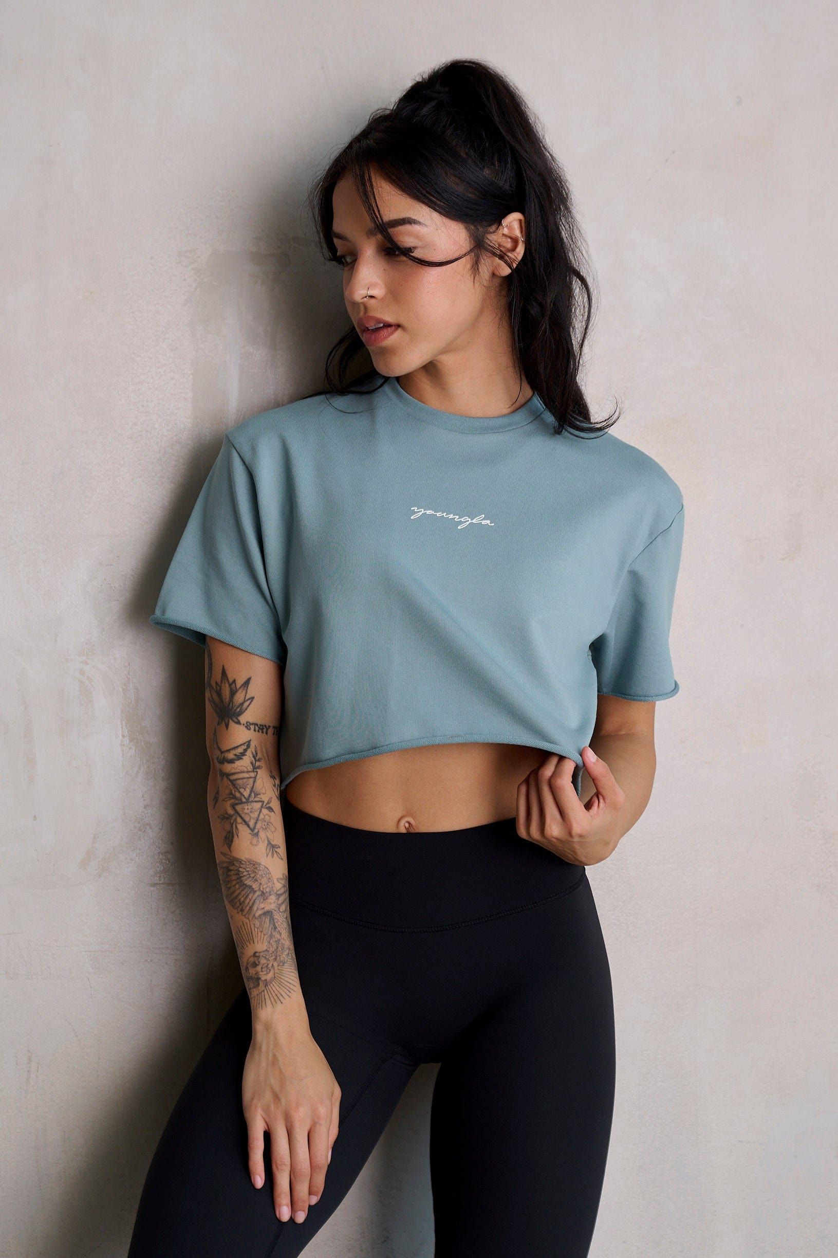 W426 - Not So Basic Cropped tee sold by YoungLA product image thumbnail 2
