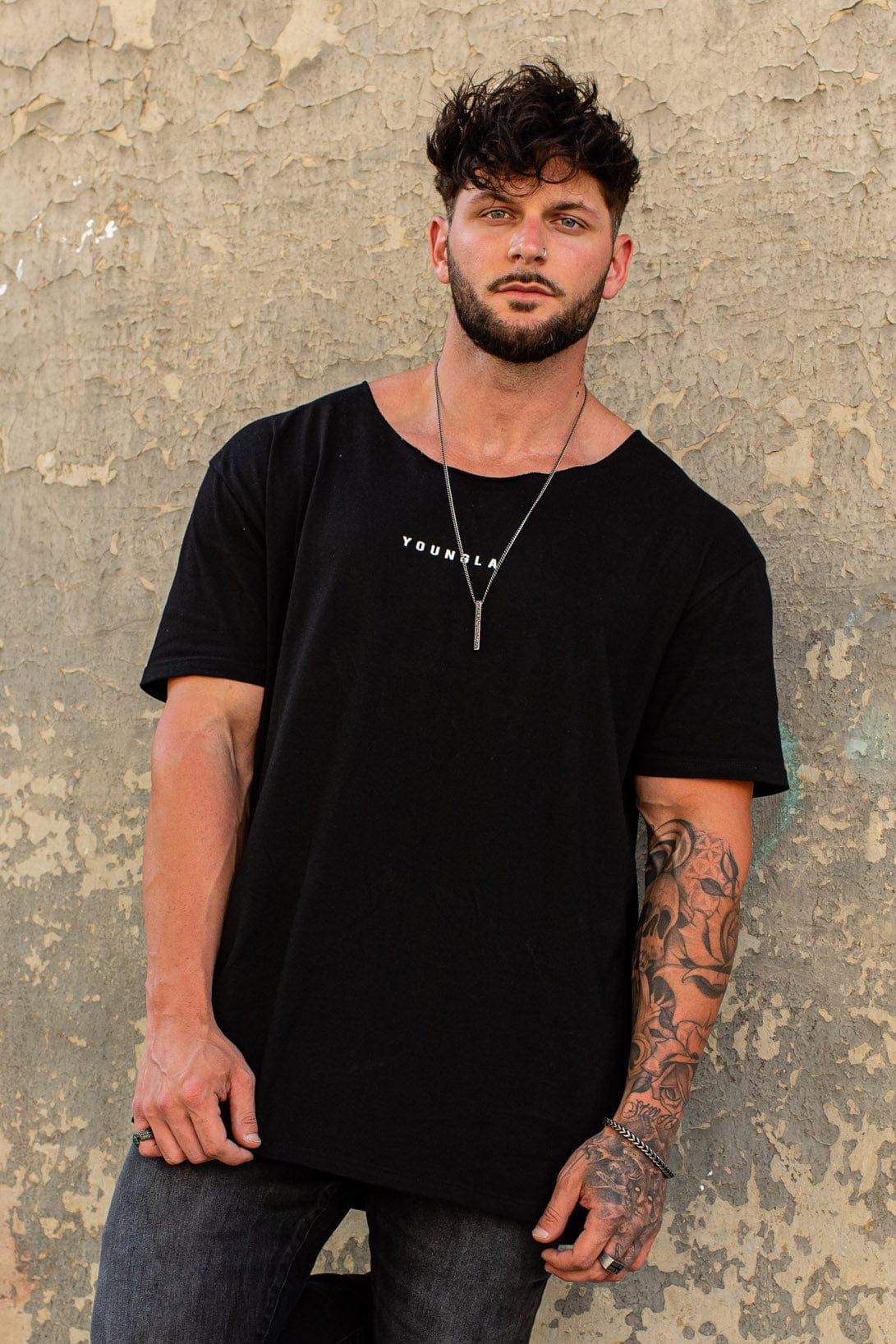 447 Wide neck Raw Cut Tee sold by YoungLA product image thumbnail 4