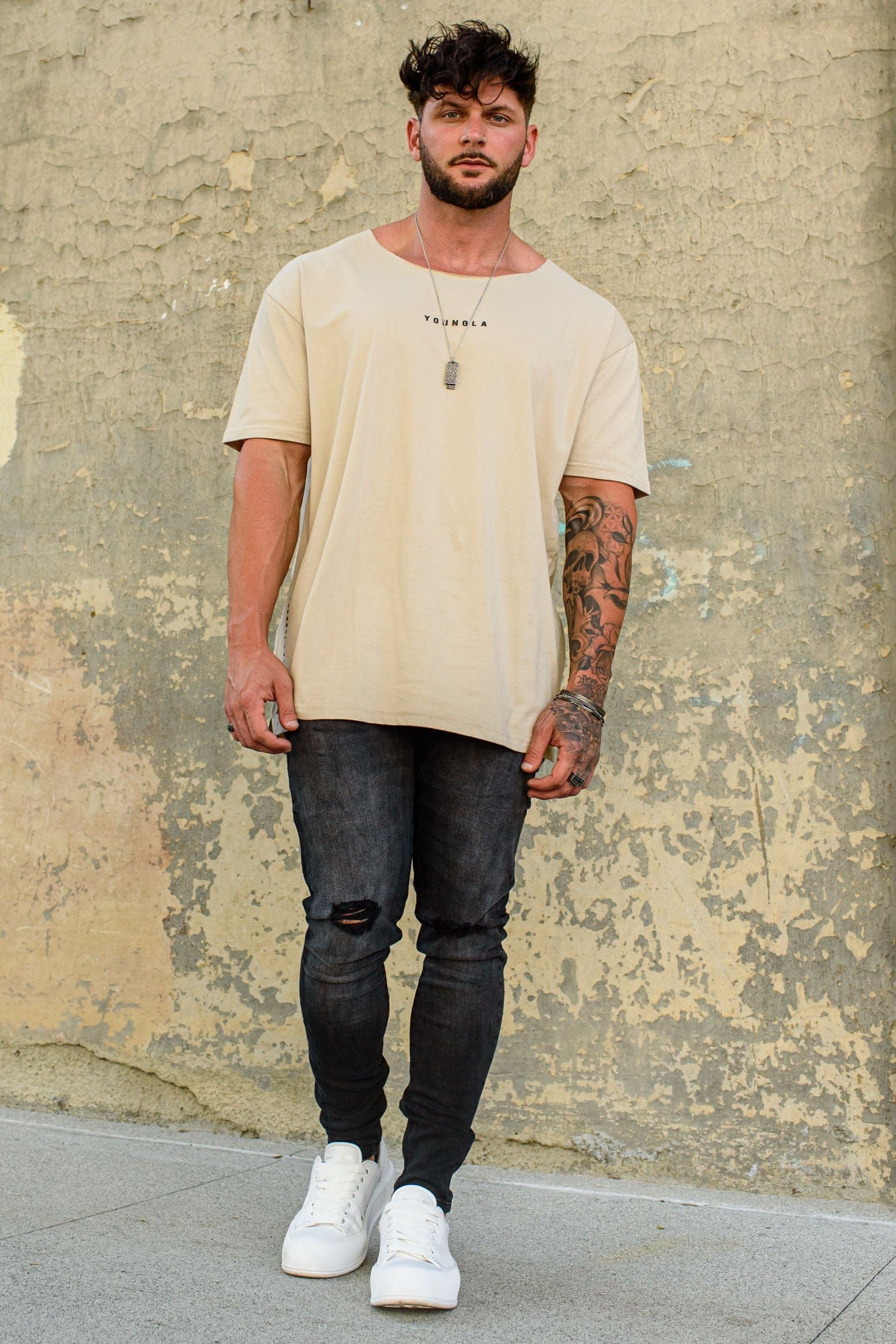 447 Wide neck Raw Cut Tee sold by YoungLA product image thumbnail 3