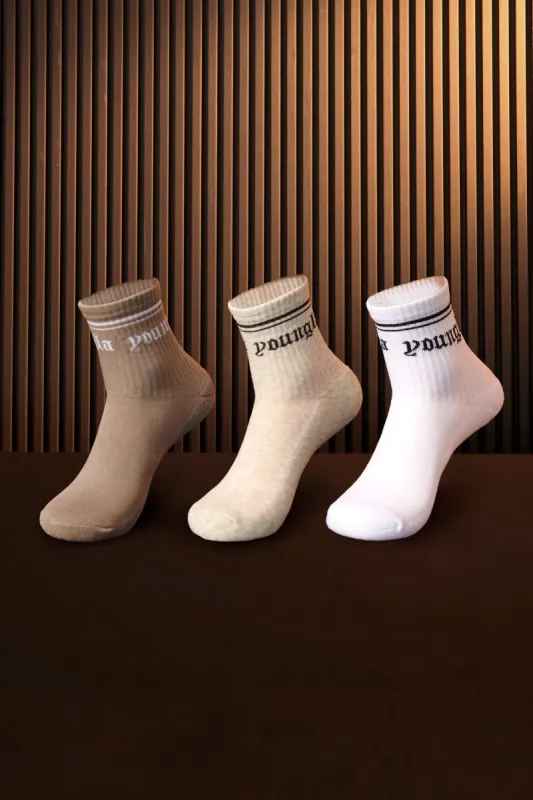 W605 - Urban Crew Sock 3 pack made by YoungLA