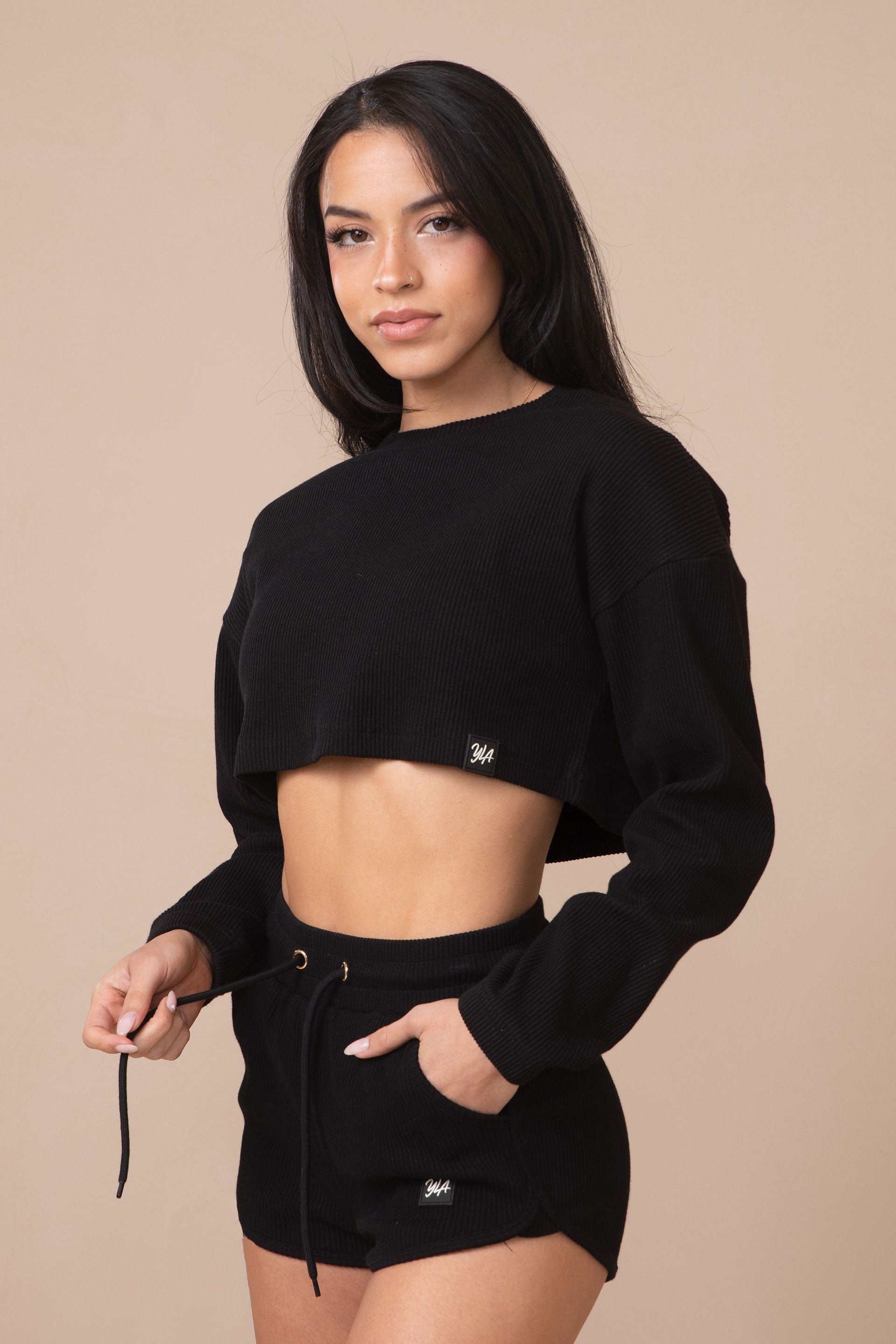 W413 Peachy Cropped Long Sleeve sold by YoungLA product image thumbnail 4