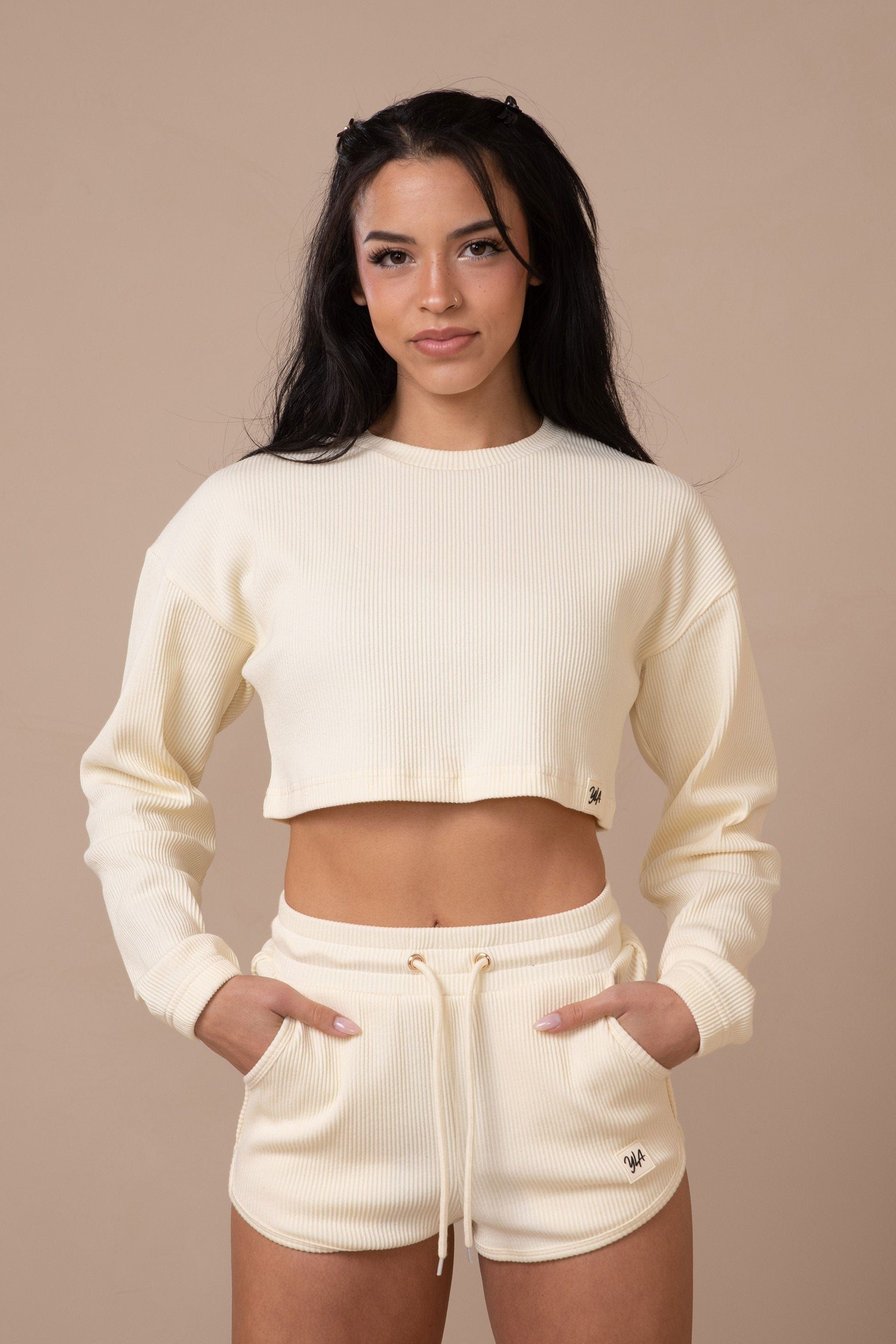 W413 Peachy Cropped Long Sleeve sold by YoungLA product image thumbnail 3