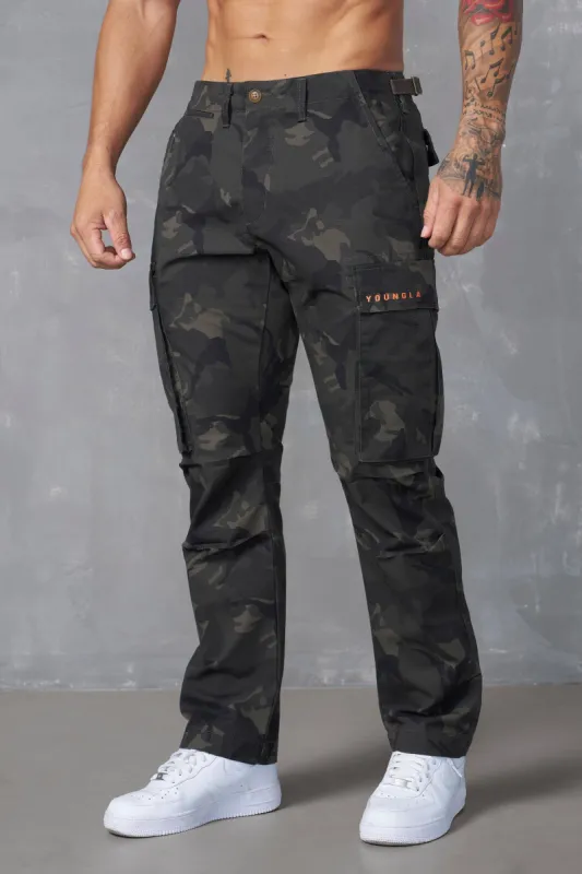 602 - Camo Tactical Cargos sold by YoungLA