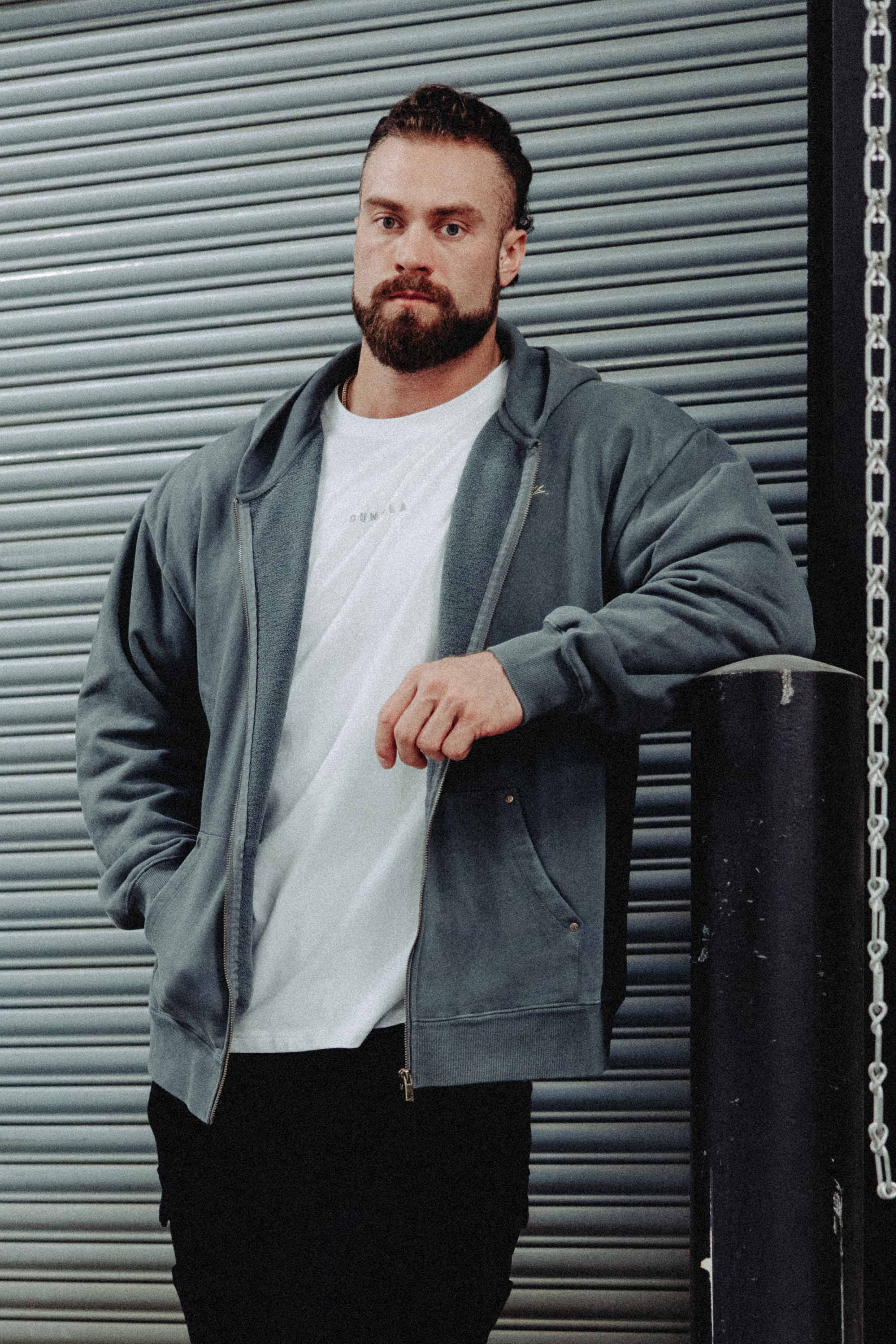 【U LAN】Oti Rivet Brushed Hood Zip Up 546 Rivet Zipup Hoodies | Parallel