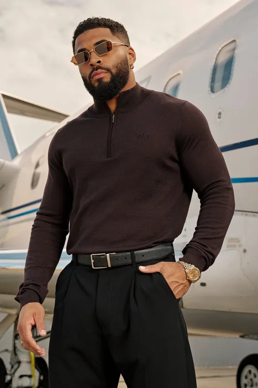 8048 - Monaco Wool Quarter-Zip Sweaters made by YoungLA