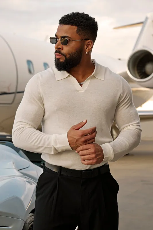 8018 - Monaco Wool Longsleeve Polo made by YoungLA
