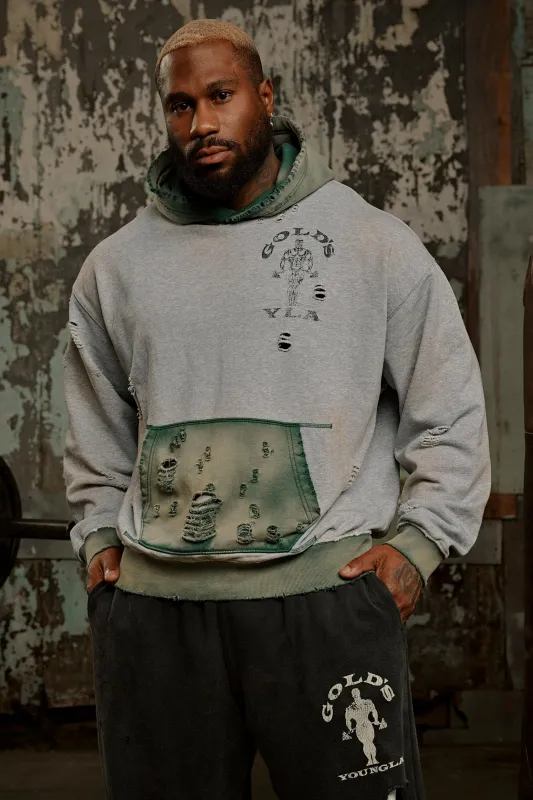 5168 - Gold's Iron Legacy Distress Hoodies made by YoungLA
