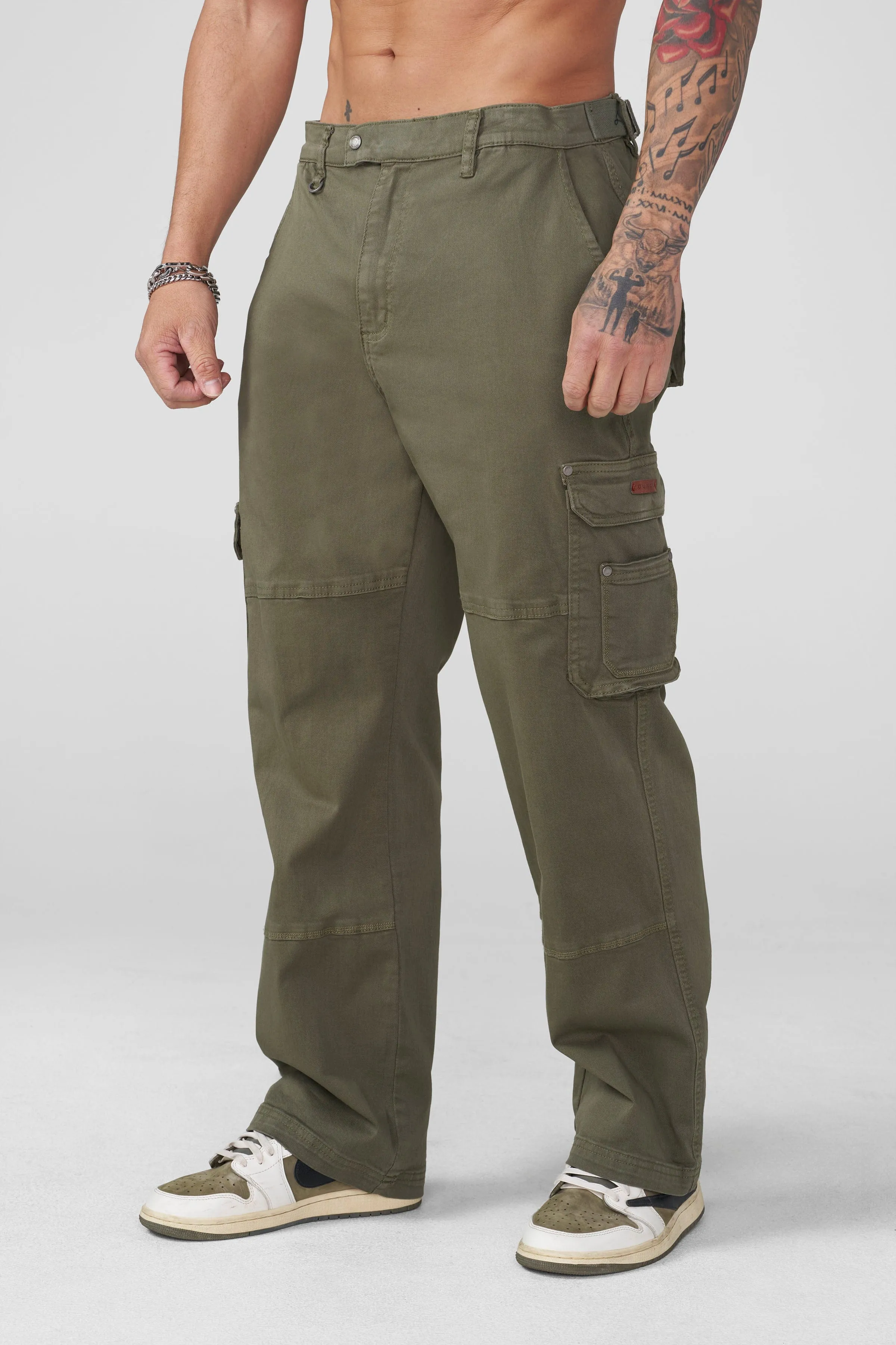 6032 - Old Money Twill Cargo Pants sold by YoungLA product image thumbnail 2