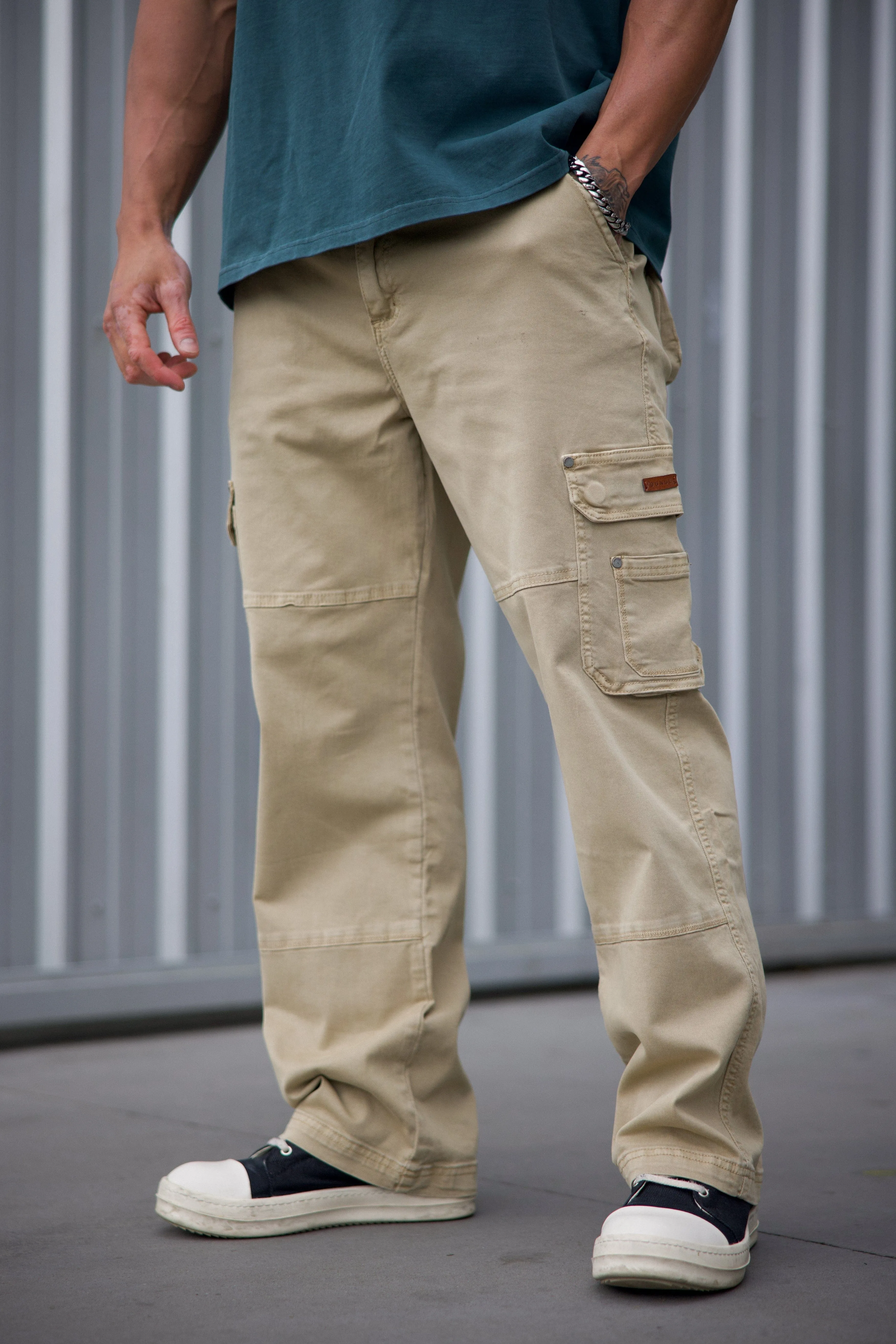 6032 - Old Money Twill Cargo Pants sold by YoungLA product image thumbnail 5
