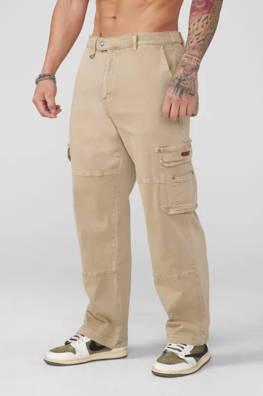 6032 - Old Money Twill Cargo Pants made by YoungLA