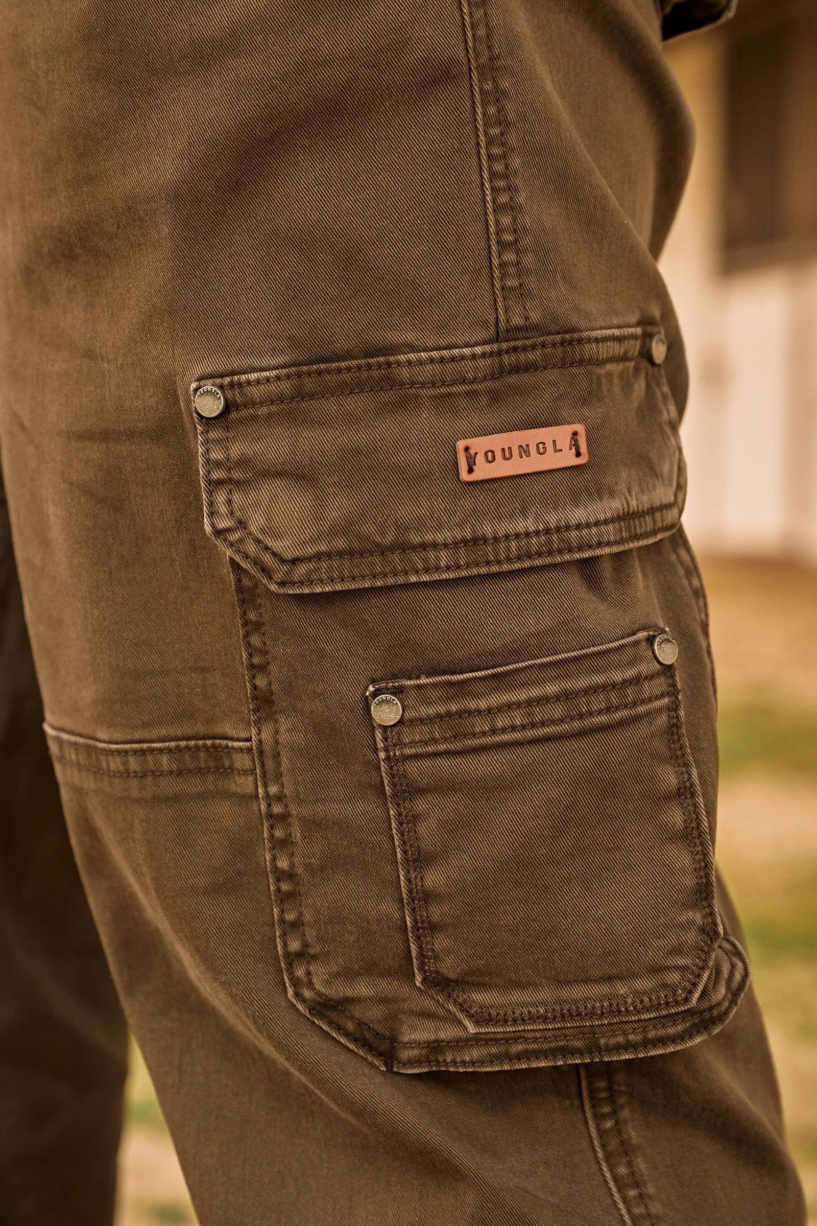 6032 - Old Money Twill Cargo Pants sold by YoungLA product image thumbnail 3