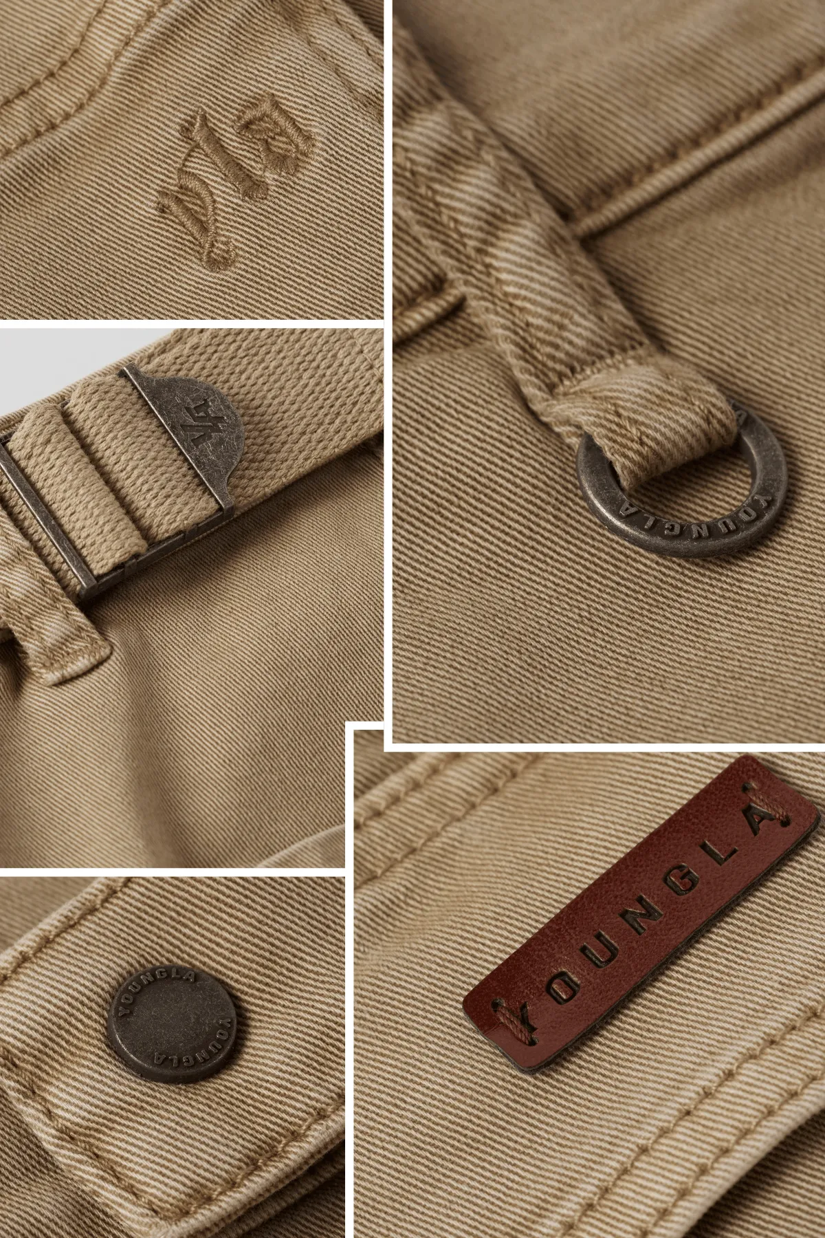 6032 - Old Money Twill Cargo Pants sold by YoungLA product image thumbnail 4