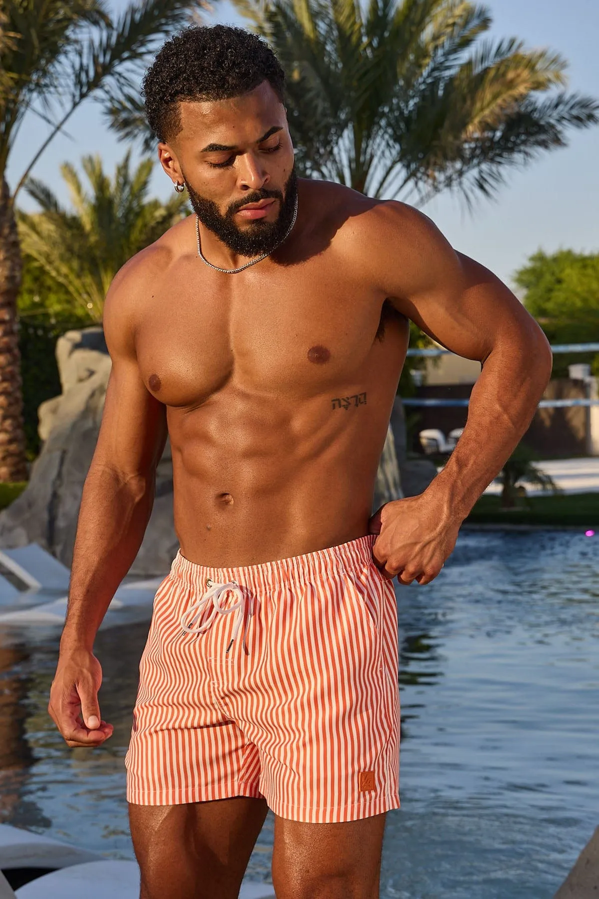 1056 - Striped Swim Shorts sold by YoungLA product image thumbnail 3