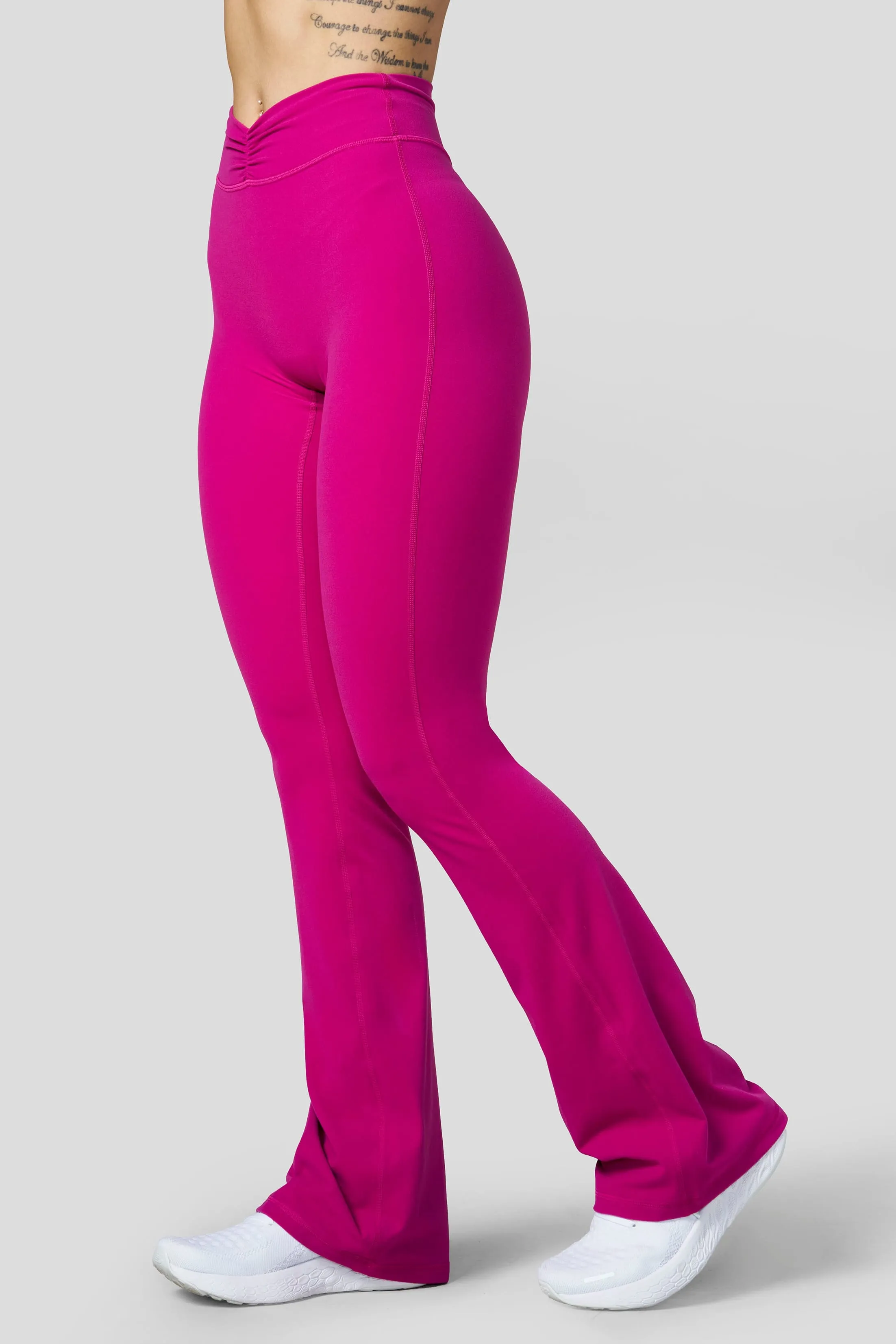 W2279 Buttersoft Scrunch Band Flare Leggings (short) sold by YoungLA