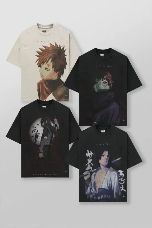 4318 - Naruto Distressed Tees made by YoungLA