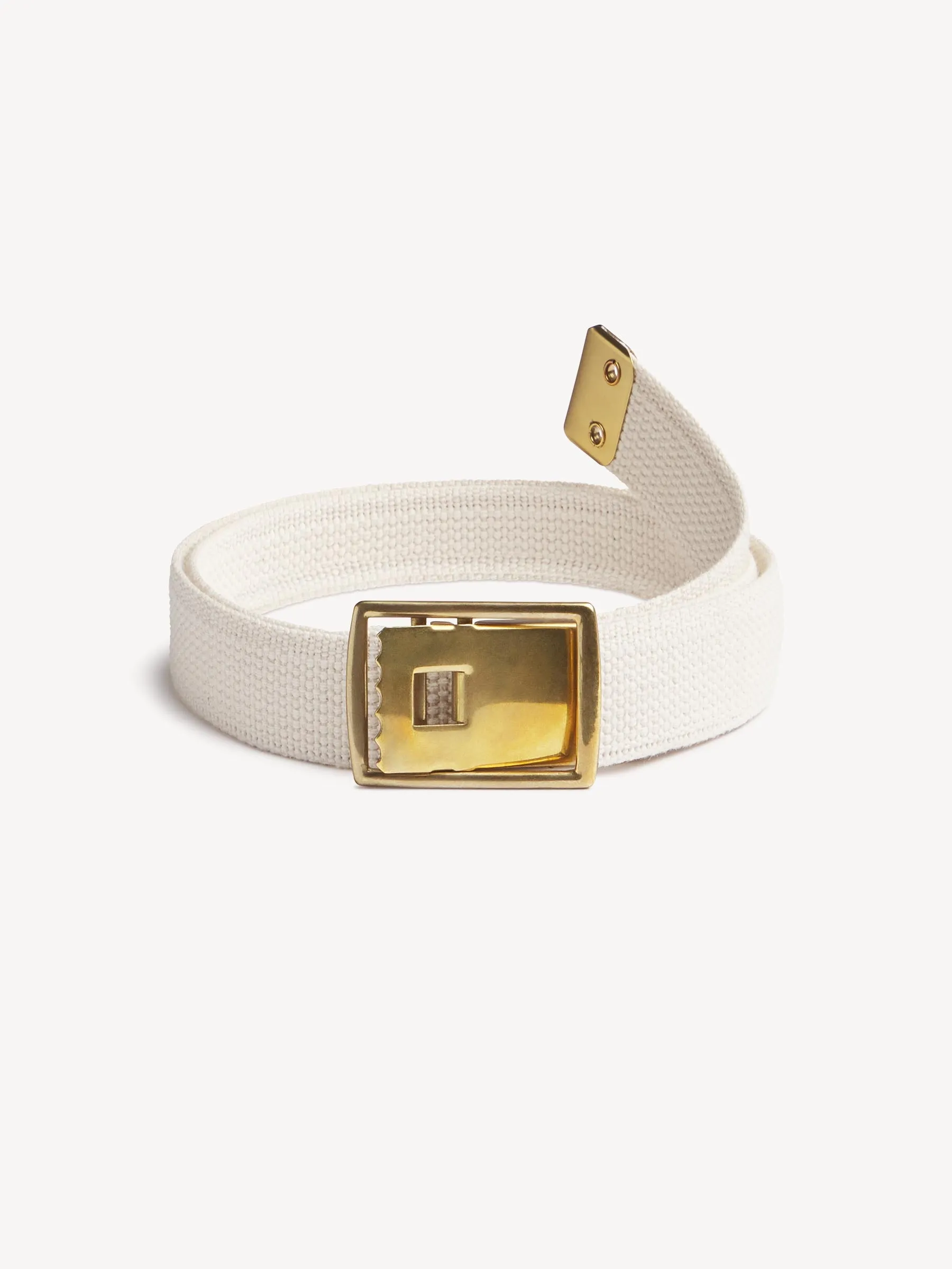 Natural Holdfast Web Belt sold by Buck Mason
