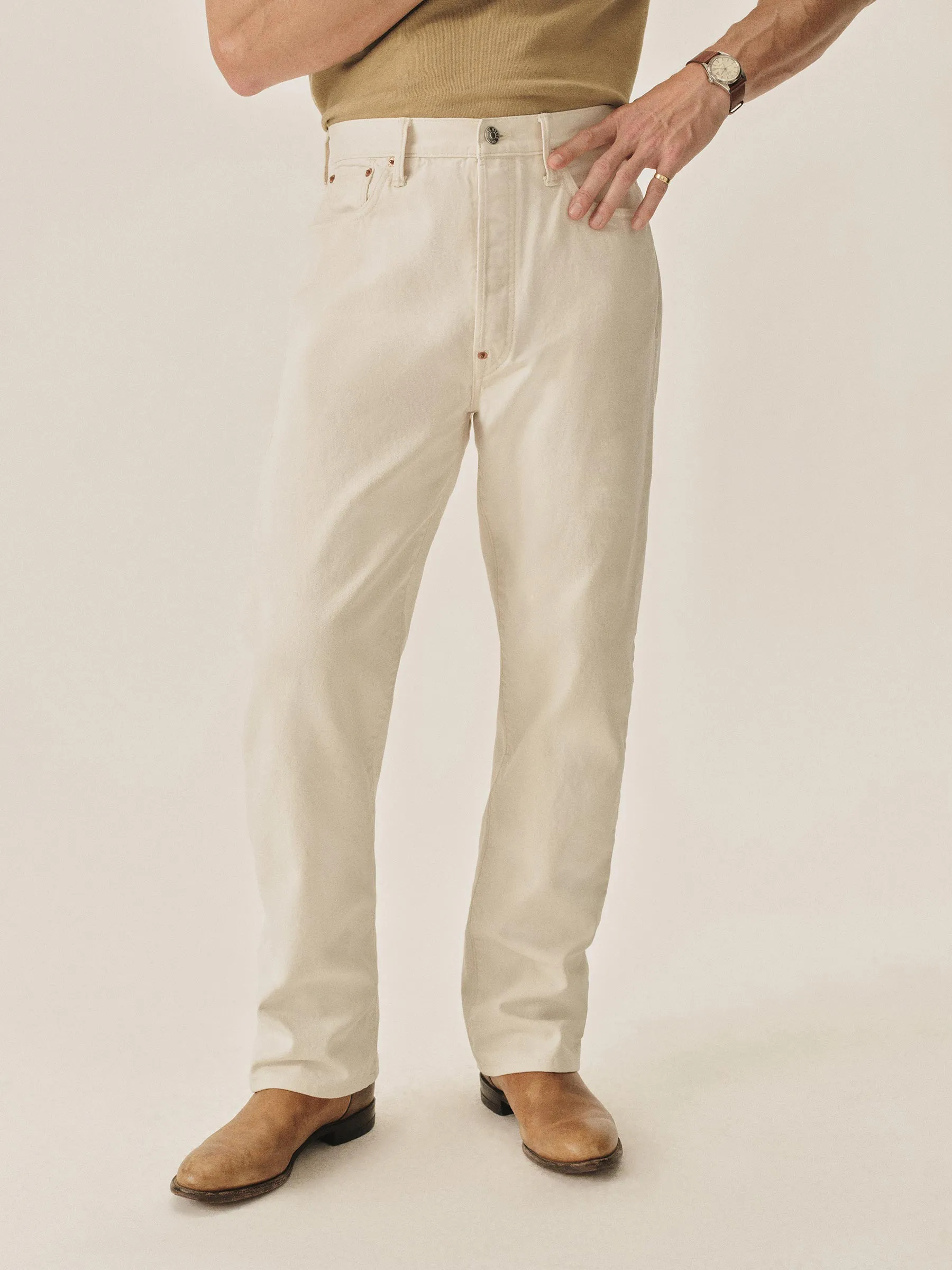 Seeded Natural Buckleback Big Jean sold by Buck Mason product image thumbnail 4