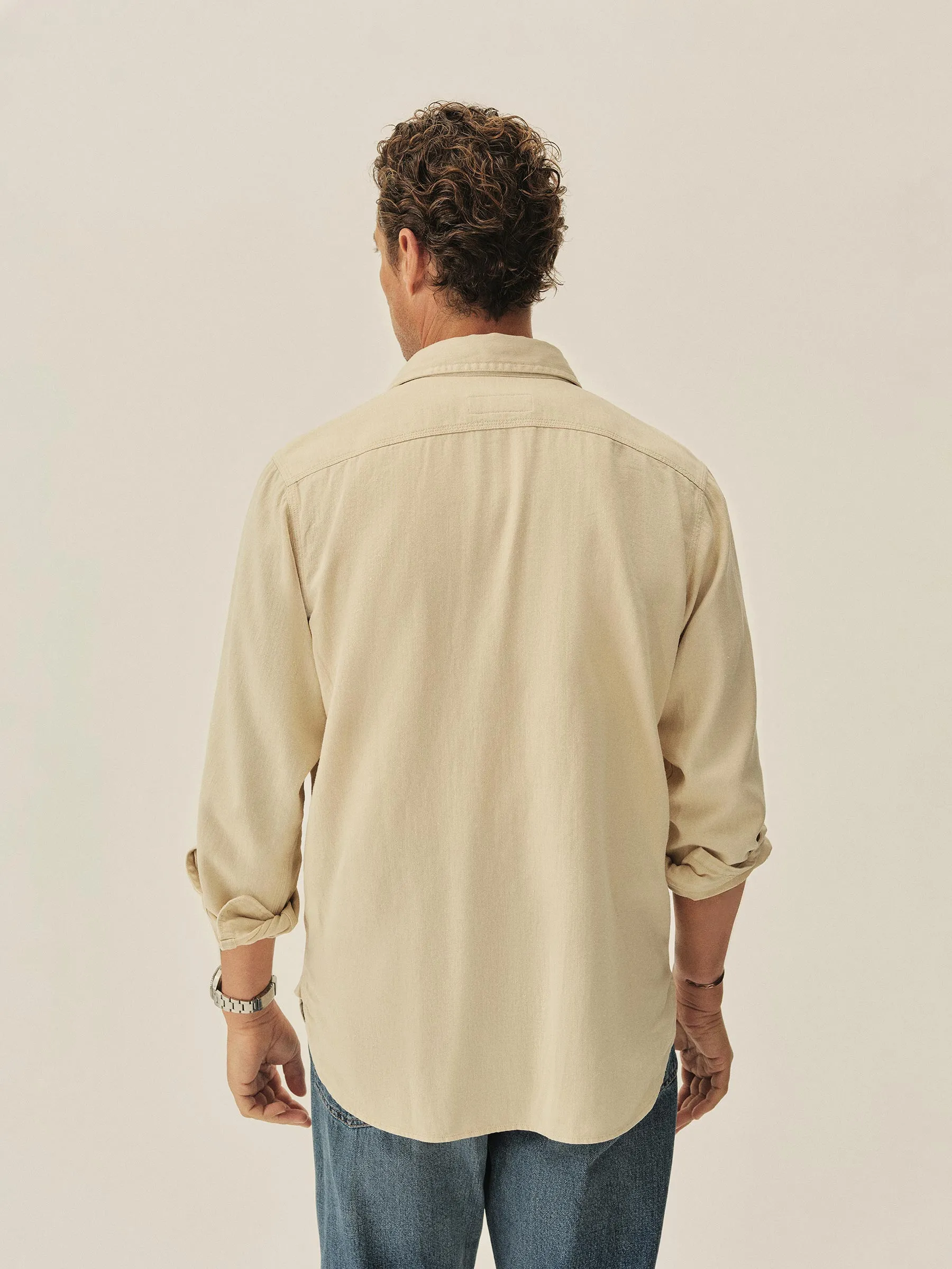 Natural Venice Wash Hemp HBT Soft Pack Station Shirt sold by Buck Mason product image thumbnail 4