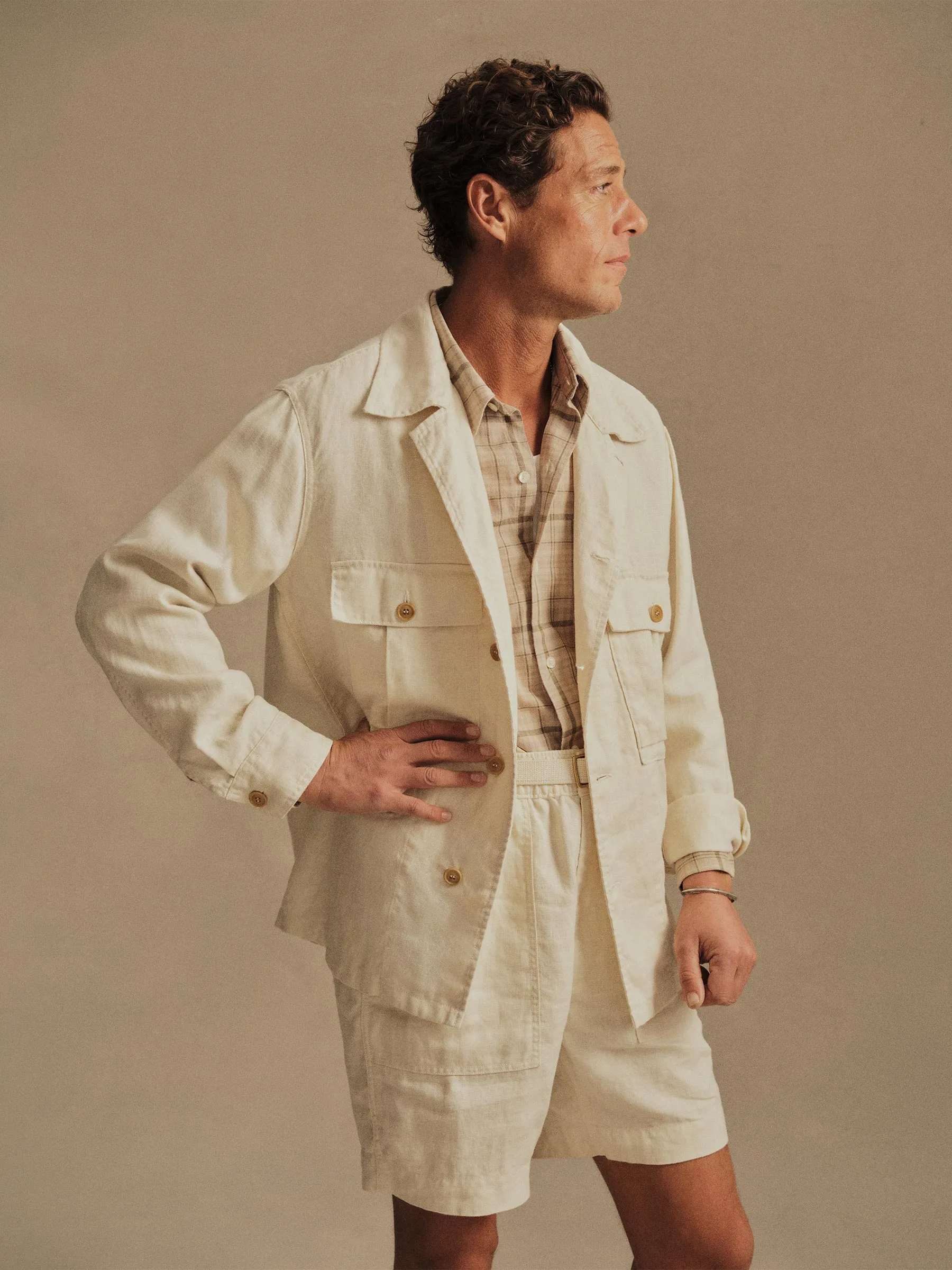 Natural Loomed Linen P-43 Fatigue Shirt sold by Buck Mason product image thumbnail 2