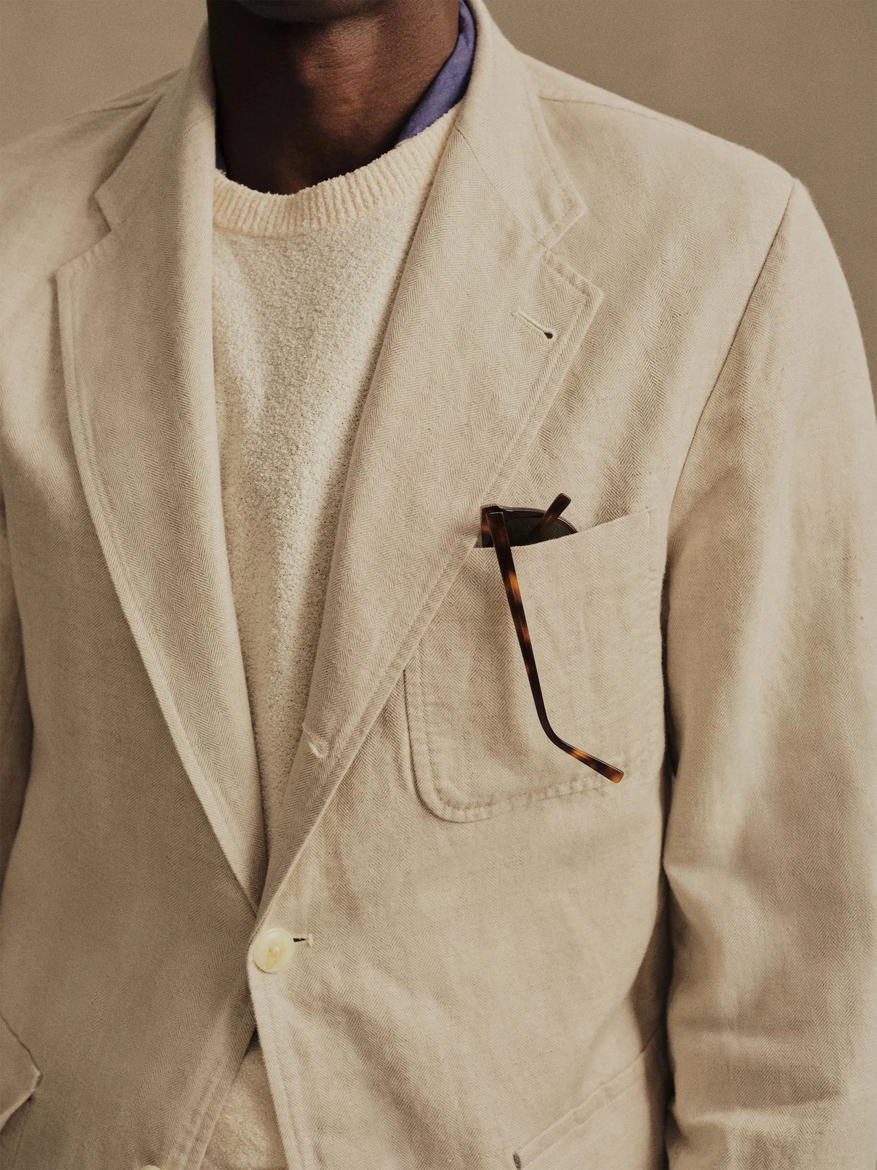 Seeded Natural HBT Capitola Linen Carry-On Jacket sold by Buck Mason product image thumbnail 5