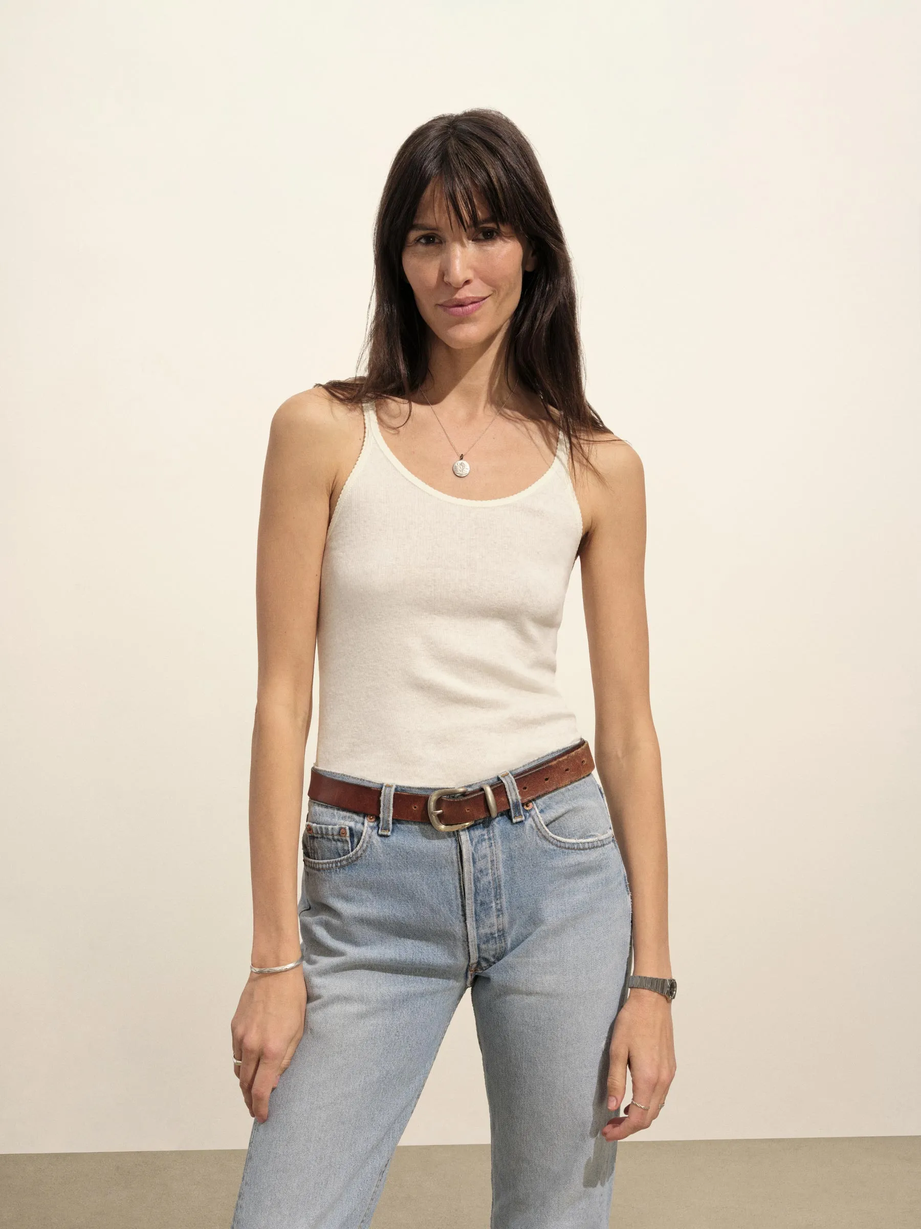 Natural Heirloom Rib Scoop Tank sold by Buck Mason product image thumbnail 2
