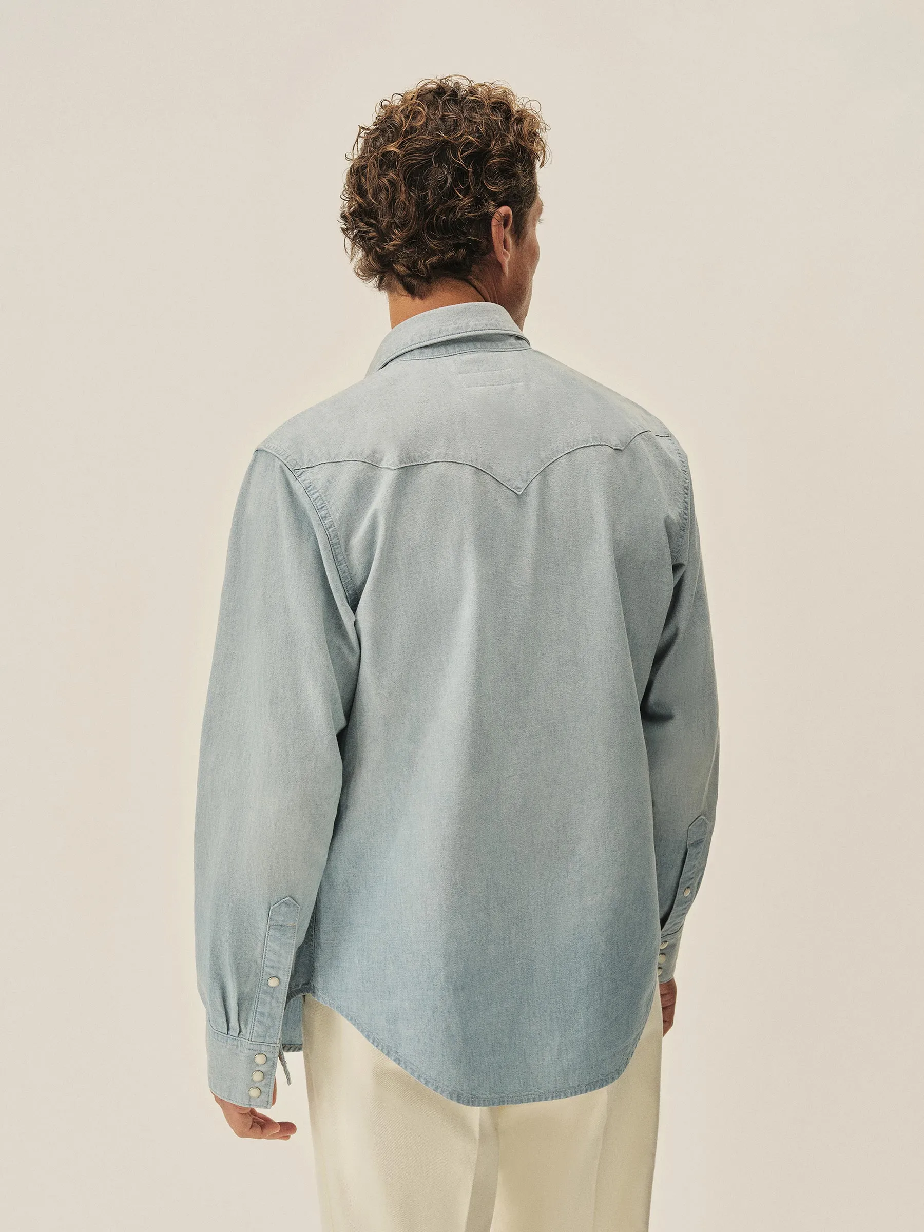 L049 Japanese Chambray Western Shirt sold by Buck Mason product image thumbnail 5