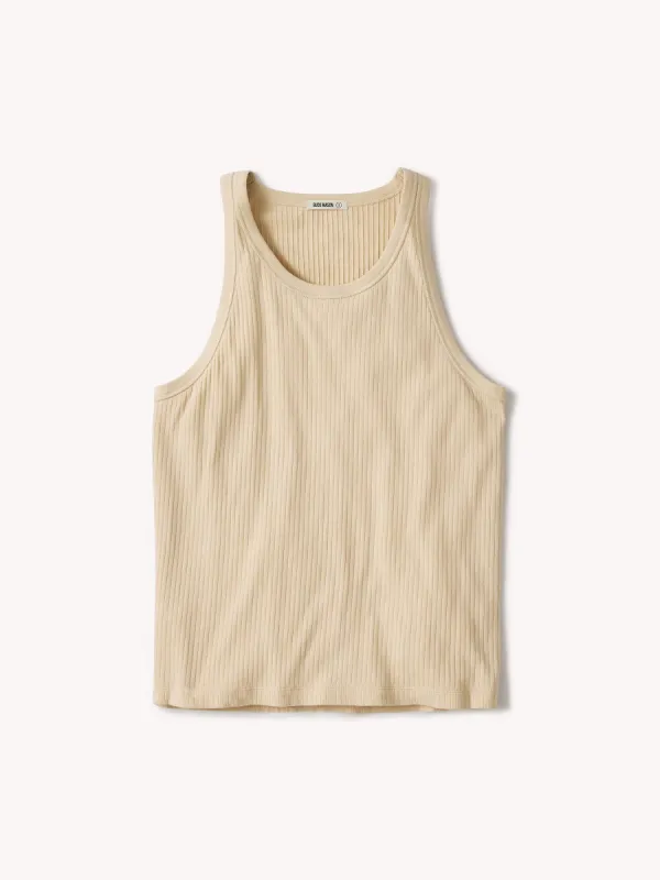 Warm Natural Slingshot Cotton Tank made by Buck Mason