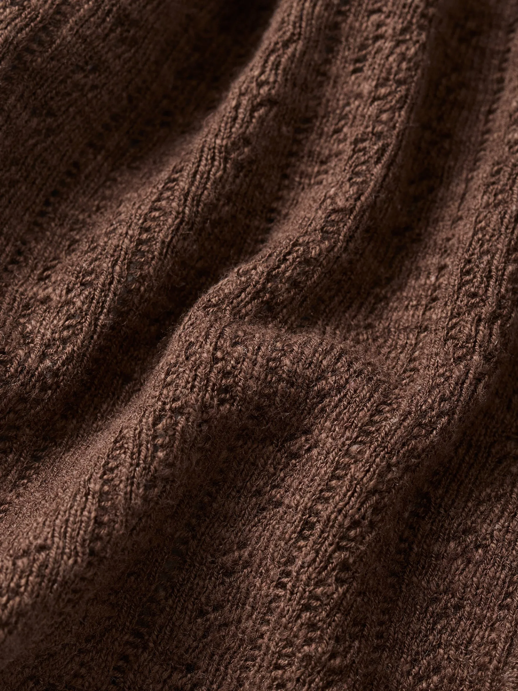 Umber Coastal Linen Pointelle Polo sold by Buck Mason product image thumbnail 3
