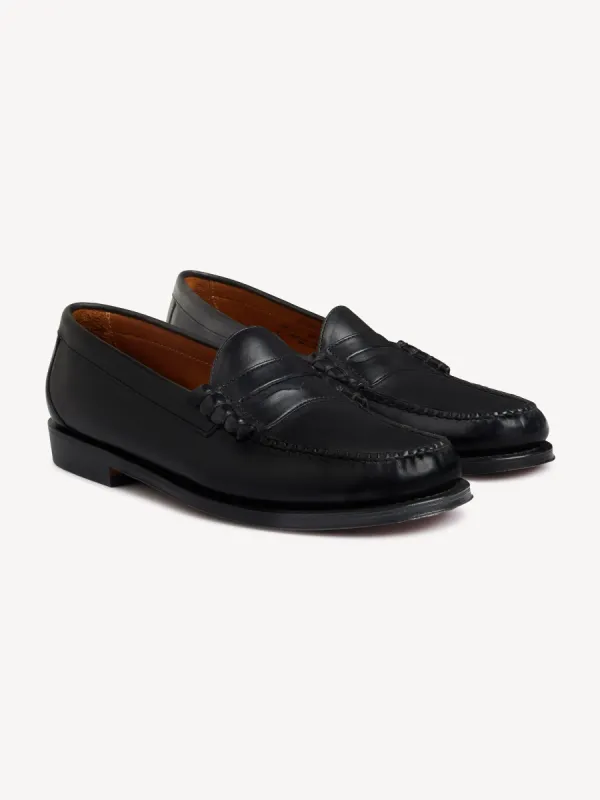 Black Leather G.H. BASS X Buck Mason Larson Loafer made by Buck Mason