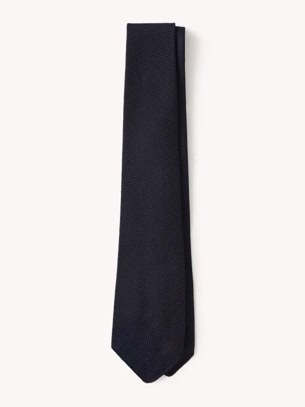 Navy Italian Silk Grenadine Tie made by Buck Mason